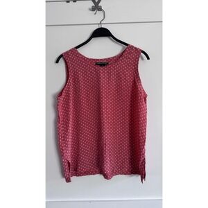 Vintage Savannah Top Blouse Women's XL Polka Dots 100% silk sleeveless Classic